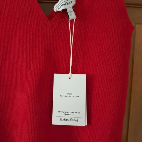 NWT & Other Stories knitted tank top in pink OR red SIZE S - Picture 3 of 7